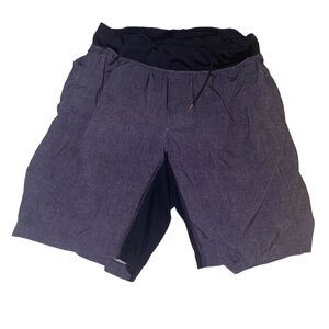Lululemon Men’s Running Lined Shorts 9” Black Gray Size‎ Medium
